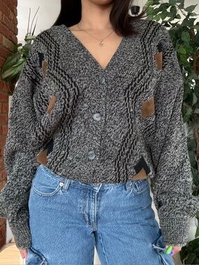 90s Vintage Oversized Cardigan Cabin Core Slouchy Knit